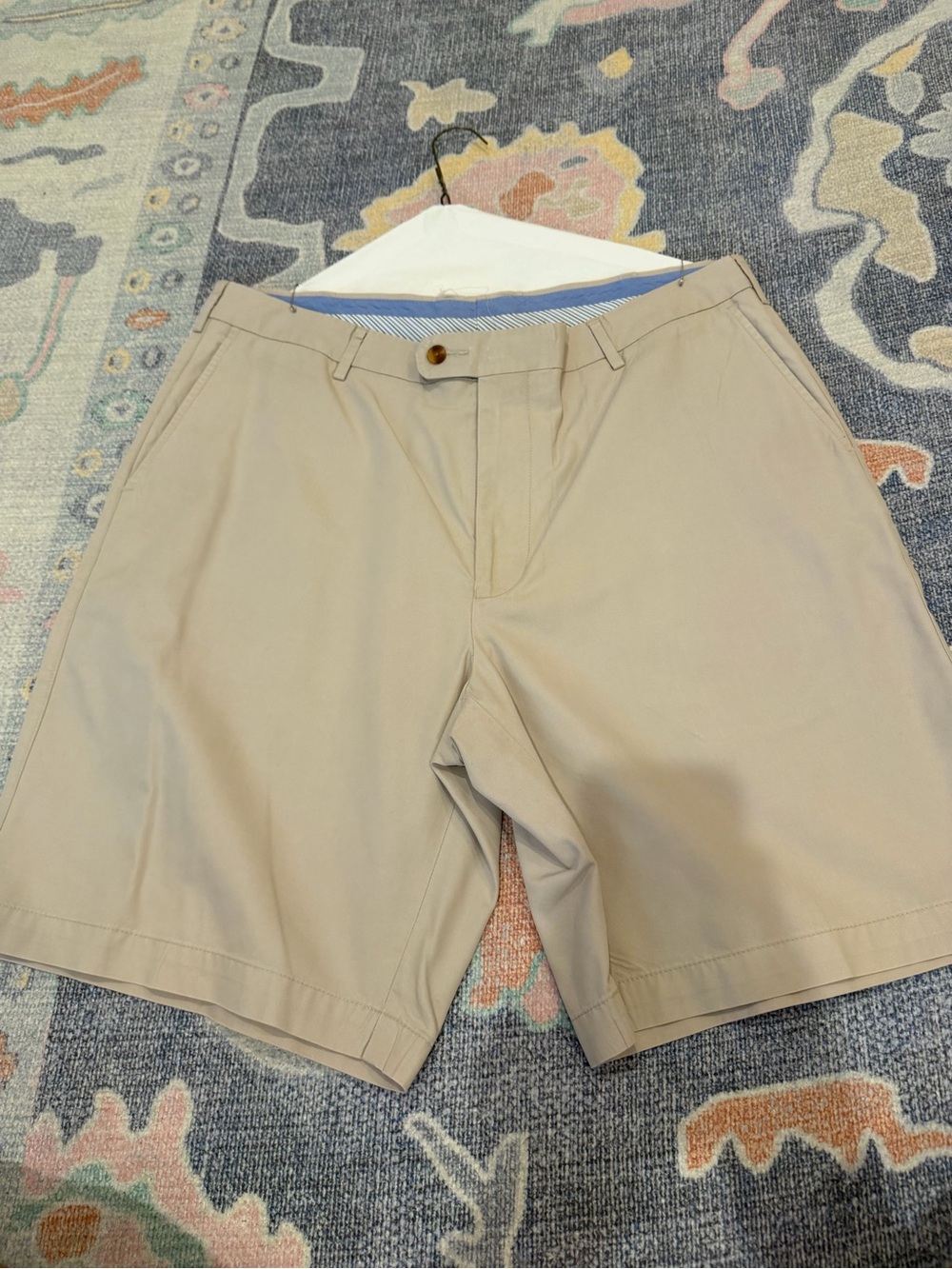 Peter Millar Beige Flat-Front Cotton Shorts